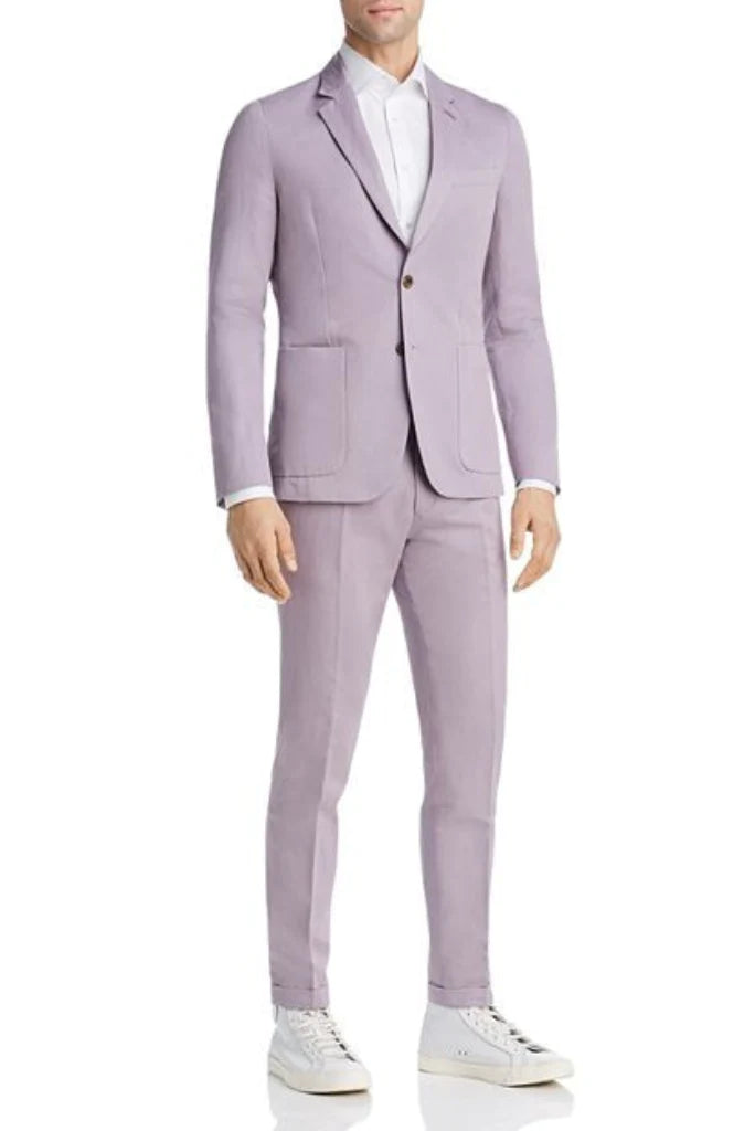 Light Purple Cotton Suit & Chiffon Dupatta With Chikankari & Crochet -  Kasturi-B - 2997684